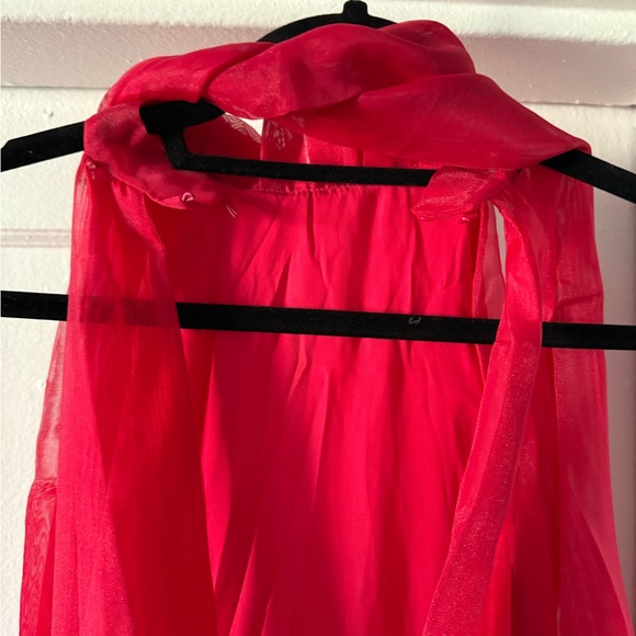 Zara hot pink/red organza mini dress size M - Picture 9 of 11